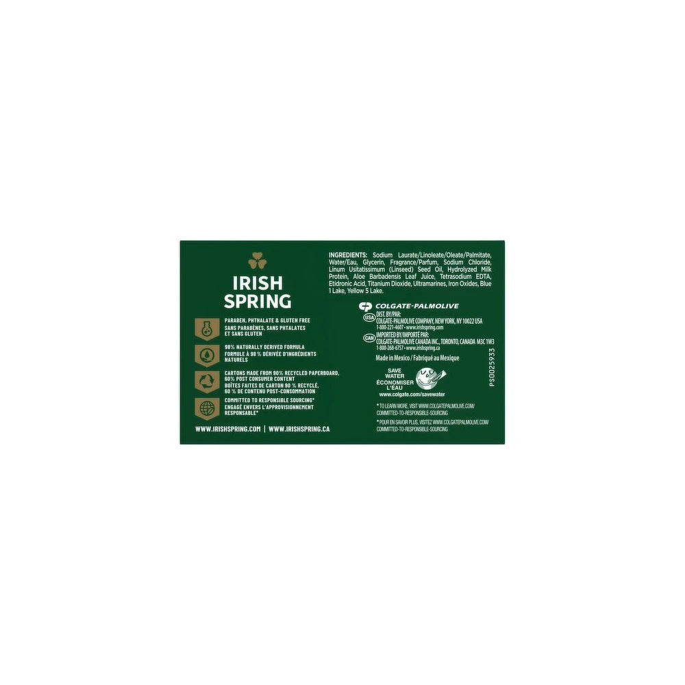 Irish Spring - Deodorant Soap - Aloe 11.1 oz (Pack of 18)