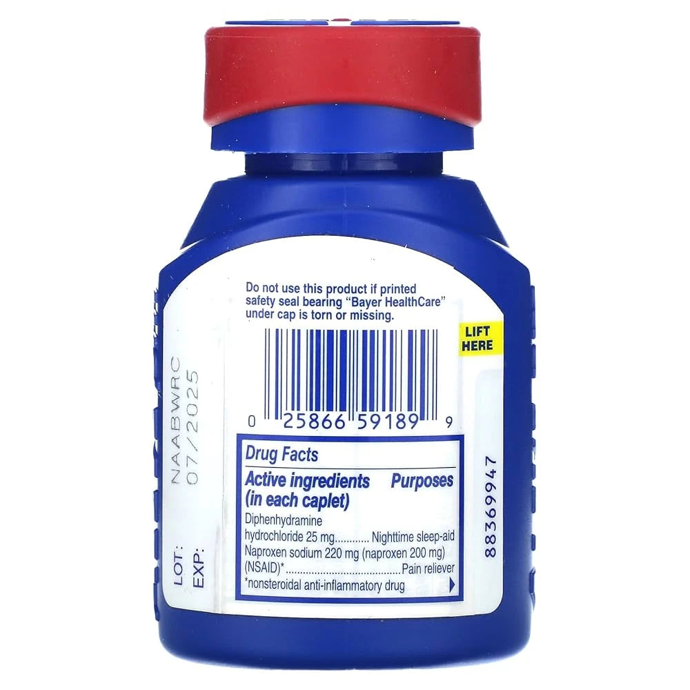 Aleve PM Sleep Aid Plus Pain Reliever Caplets - Naproxen Sodium (NSAID) - 80ct (Pack of 24)