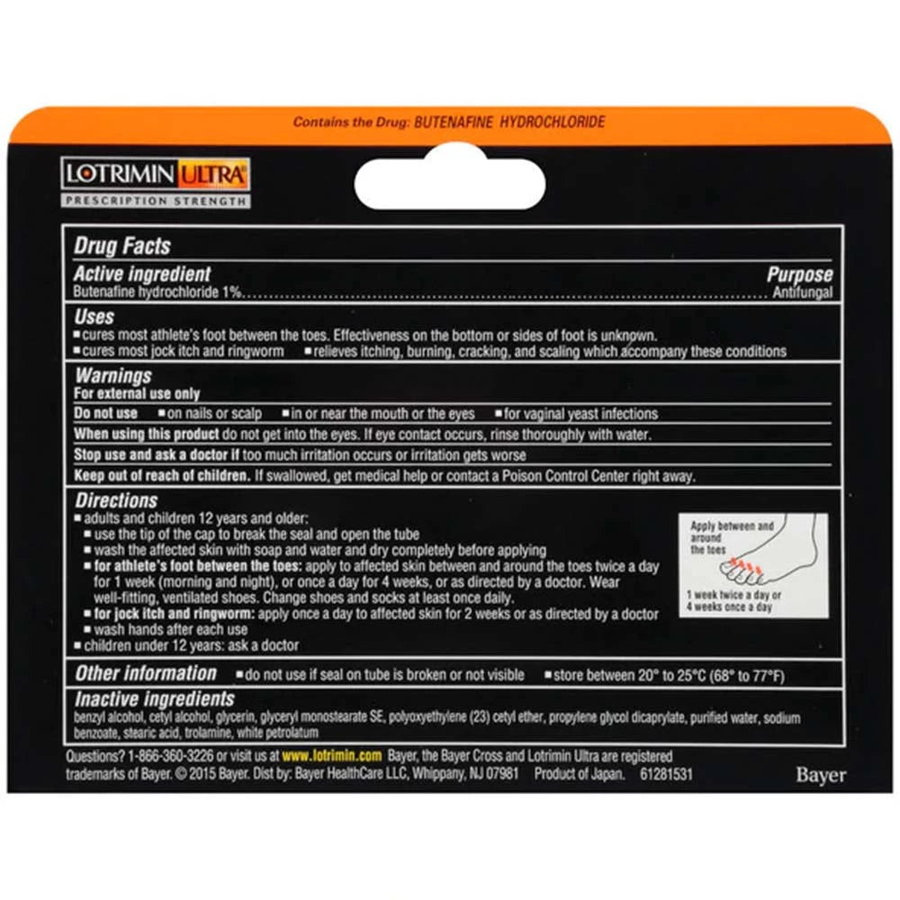 Lotrimin Ultra 1 Week Athlete s Foot Treatment Antifungal Cream 30G Tube 1.1 Oz (Pack of 24)