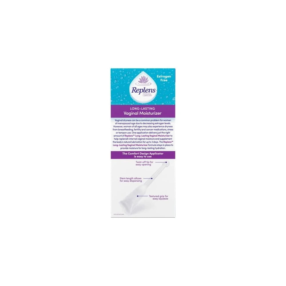 Replens Long Lasting Vaginal Moisturizer - 8 Applicators 0.24 Oz (Pack Of 24)
