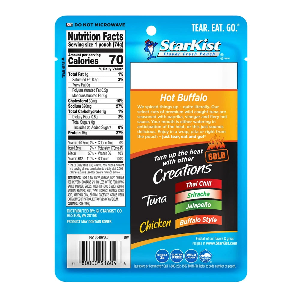 StarKist Tuna Creations® BOLD Hot Buffalo Style Pouch - 2.6 Oz (Pack of 24)