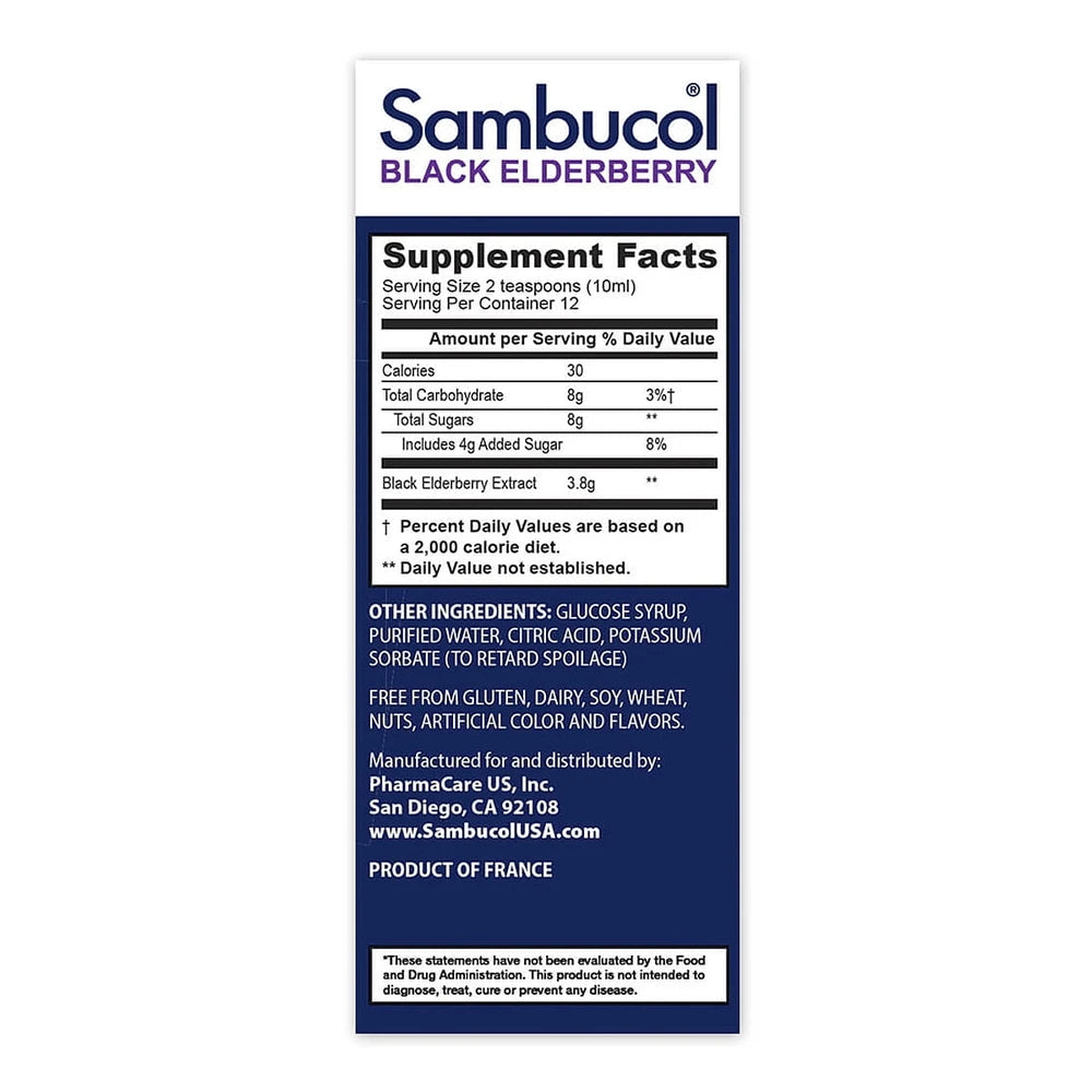 Sambucol Black Elderberry Vegan Immune Support Syrup - 4 fl Oz (Pack of 24)