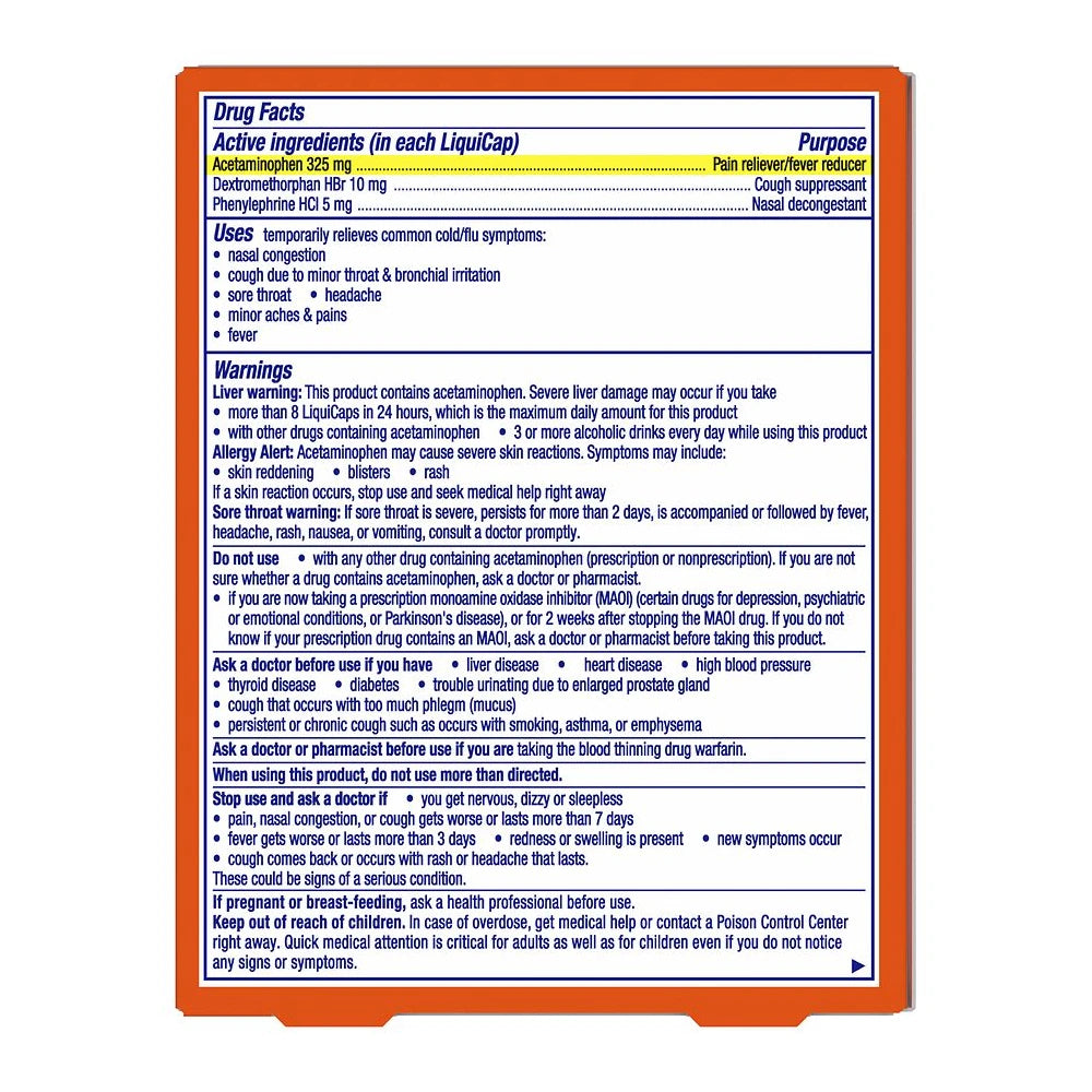 Vicks Dayquil Cold & Flu Relief LiquiCaps 16 ea (Pack of 24)