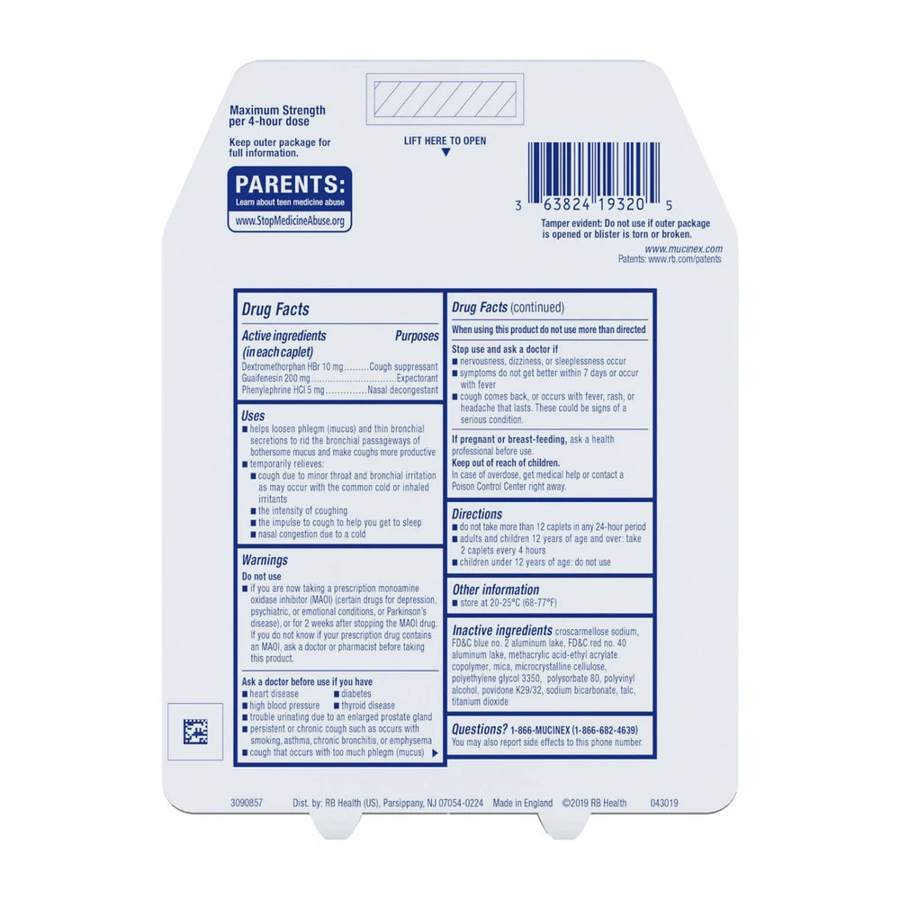 Mucinex Fast-Max Adult Severe Congestion And Cough Caplets 20 Count 0.1 Oz (Pack Of 24)