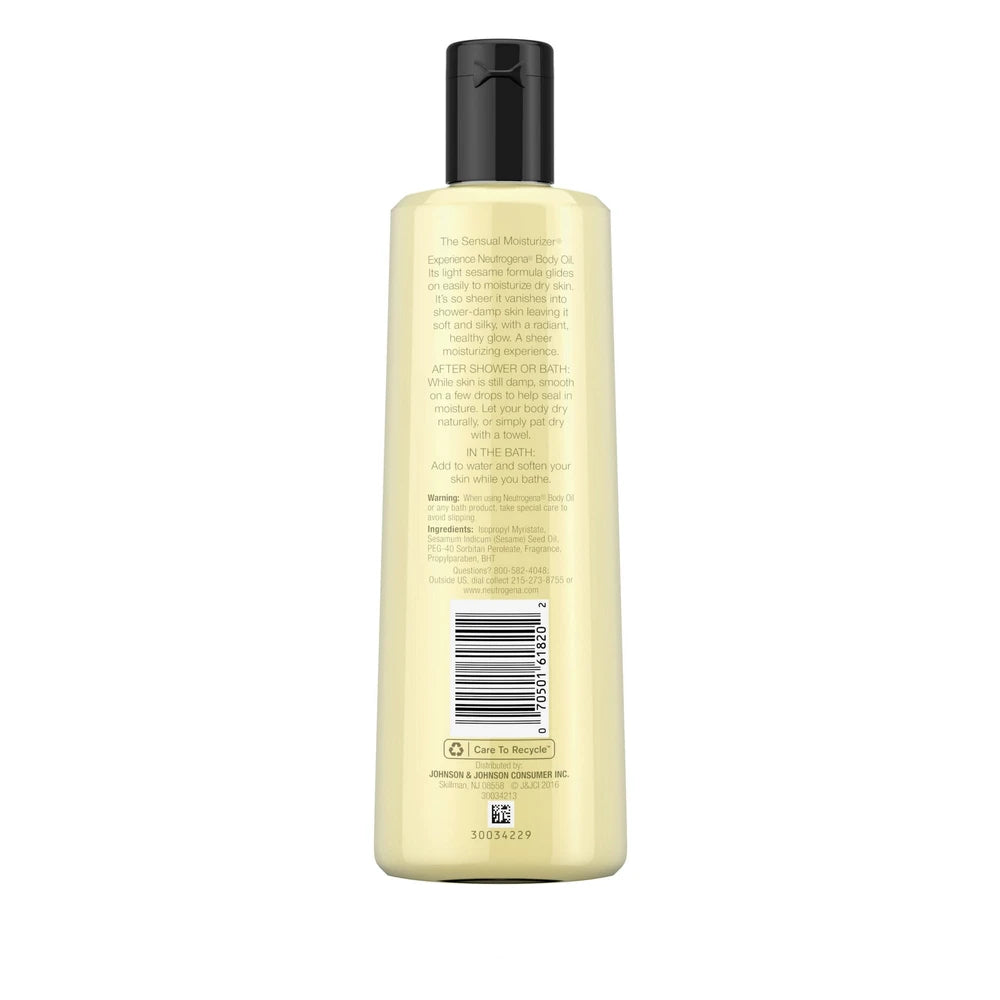 Neutrogena Moisturizing Body Oil Light Sesame Formula 8.5 fl Oz (Pack of 24)