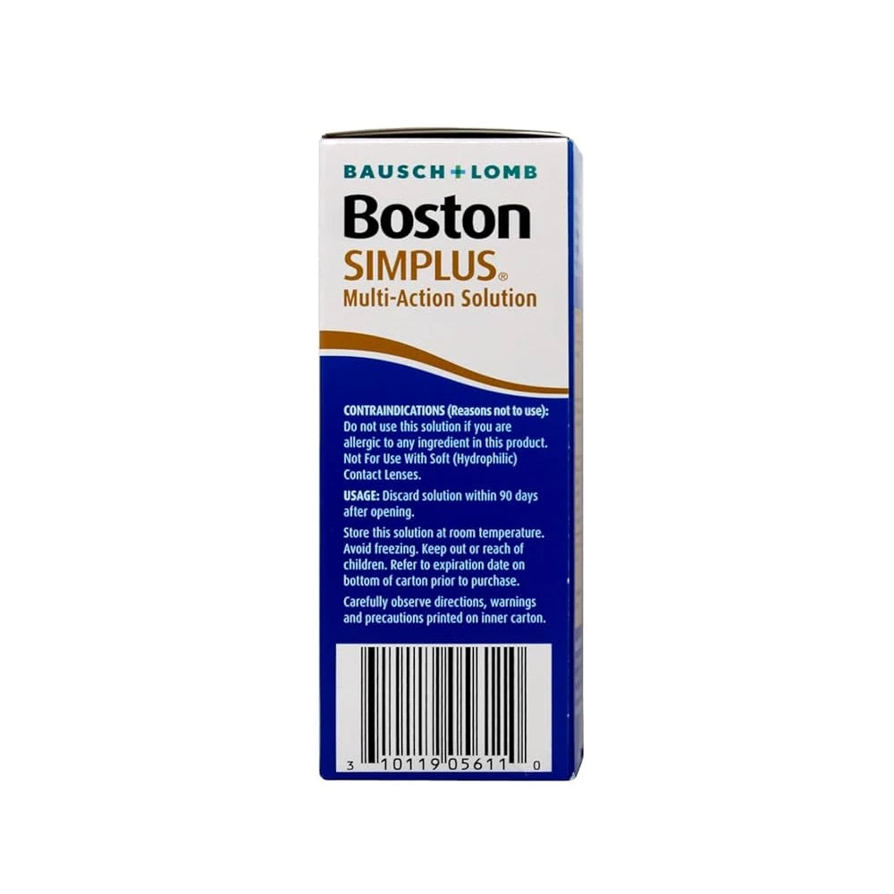 Boston SIMPLUS Multi-Action Contact Lens Solution for Rigid Gas Permeable Lenses 3.5 Oz (Pack of 24)