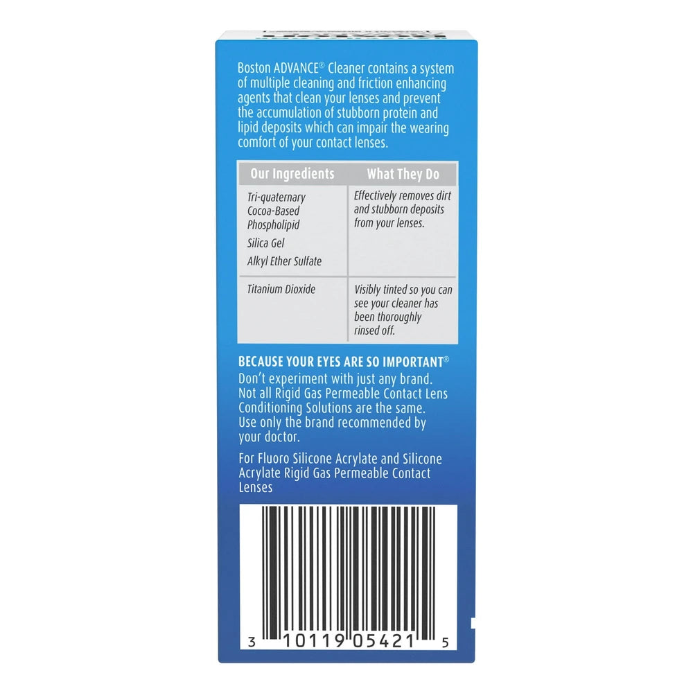Boston ADVANCE Cleaner Contact Lens Solution for Rigid Gas Permeable Lenses – 1 Oz (Pack of 24)