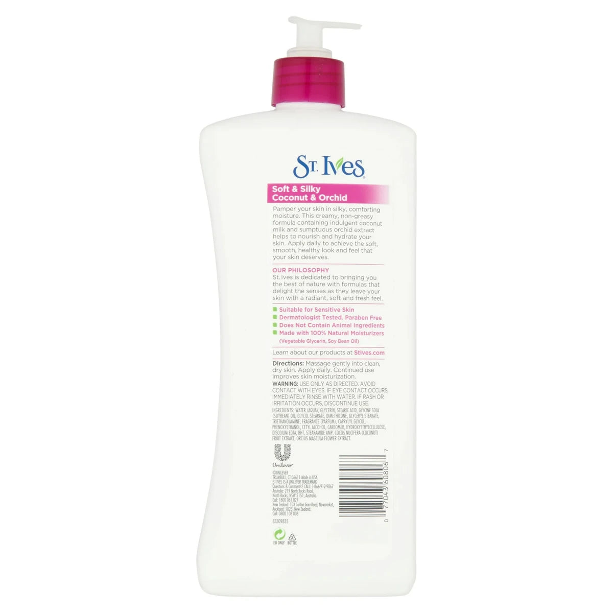 St Ives Softening Body Lotion with Coconut and Orchid 21Oz (Pack of 4)