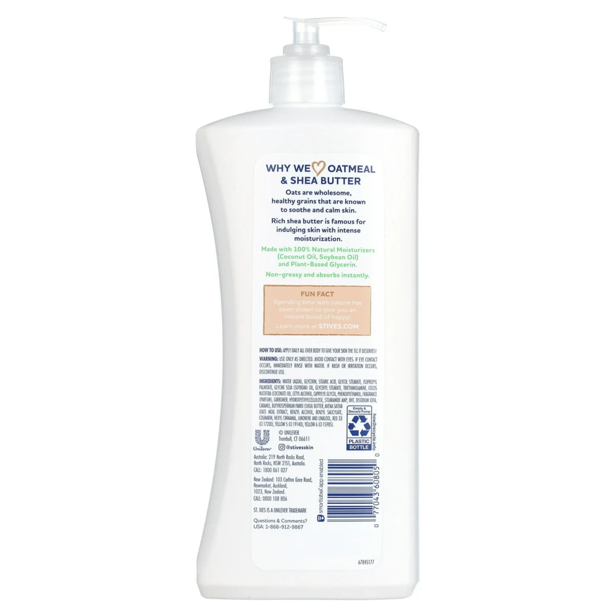 St. Ives Soothing Hand & Body Lotion Oatmeal & Shea Butter 21Oz (Pack of 4)