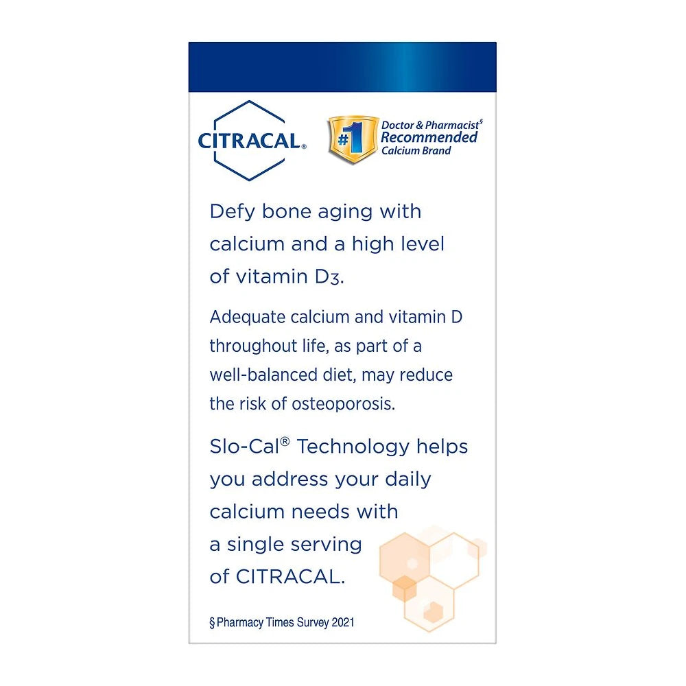 Citracal Calcium & Vitamin D3 Slow Release Calcium Dietary Supplement Tablets - (Pack of 24)