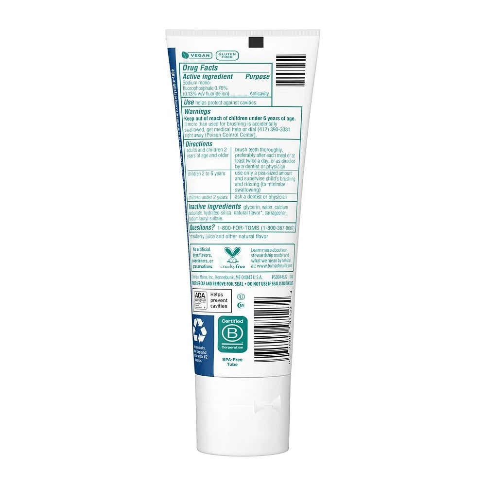 Tom s of Maine Children s Silly Strawberry Anticavity Toothpaste 5.1 Oz (Pack of 24)