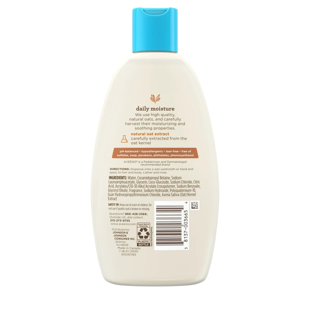 Gentle Wash & Shampoo with Natural Oat Extract, Tear-Free &, Lightly Scented, 8 fl Oz (Pack of 24)