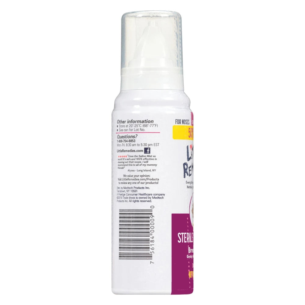 Little Remedies Saline Nasal Mist for Babies Stuffy Noses - 3 fl Oz (Pack of 24)
