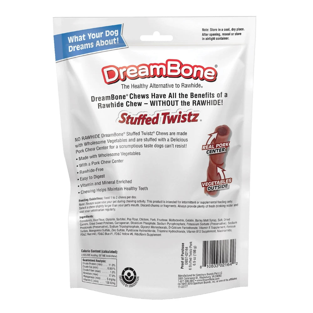 DreamBone Twist Sticks Rawhide-Free Chews for Dogs with Real Vegetables and Chicken 50 Count 9.7 Oz (Pack of 24)