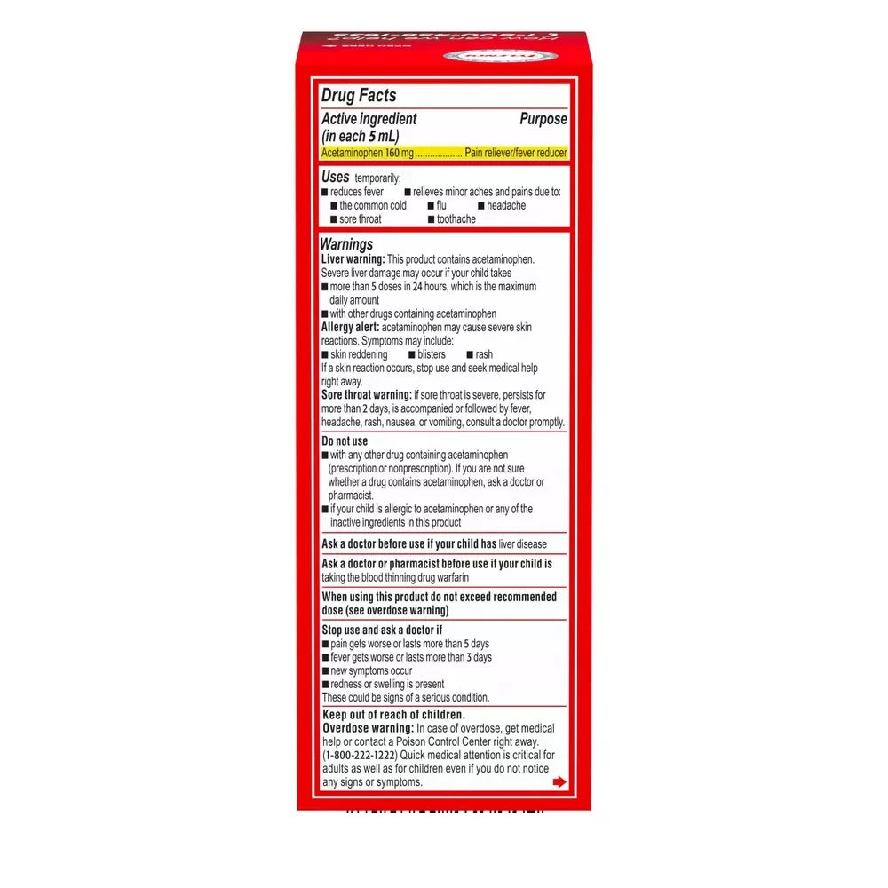 Tylenol Children's Oral Suspension Medicine with Acetaminophen, Bubble Gum, 4 Fl Oz (Pack of 36)