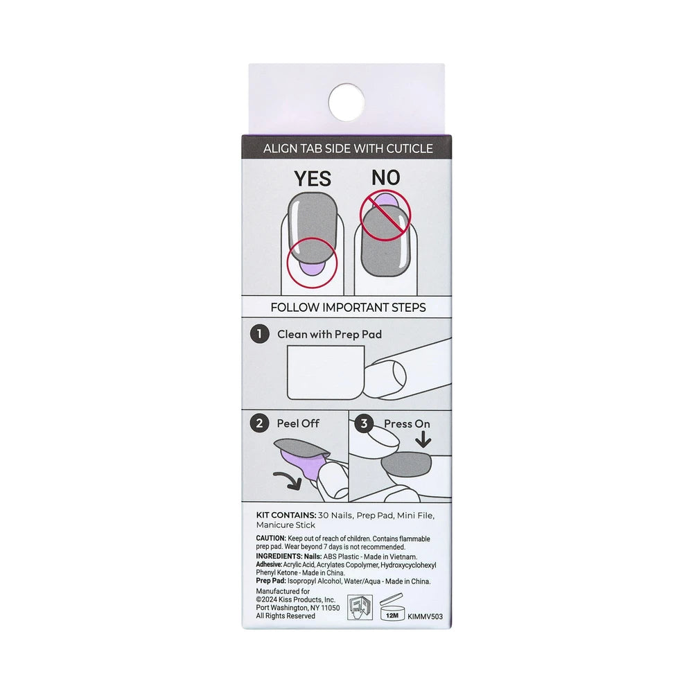 KISS imPRESS Press on Nails One Chance Pink Short Squoval 30 Count (Pack of 36)