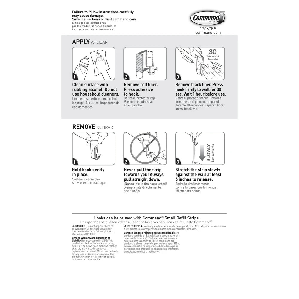 3M - Command Strips Utensil Hooks 3.00 ct (Pack of 36)