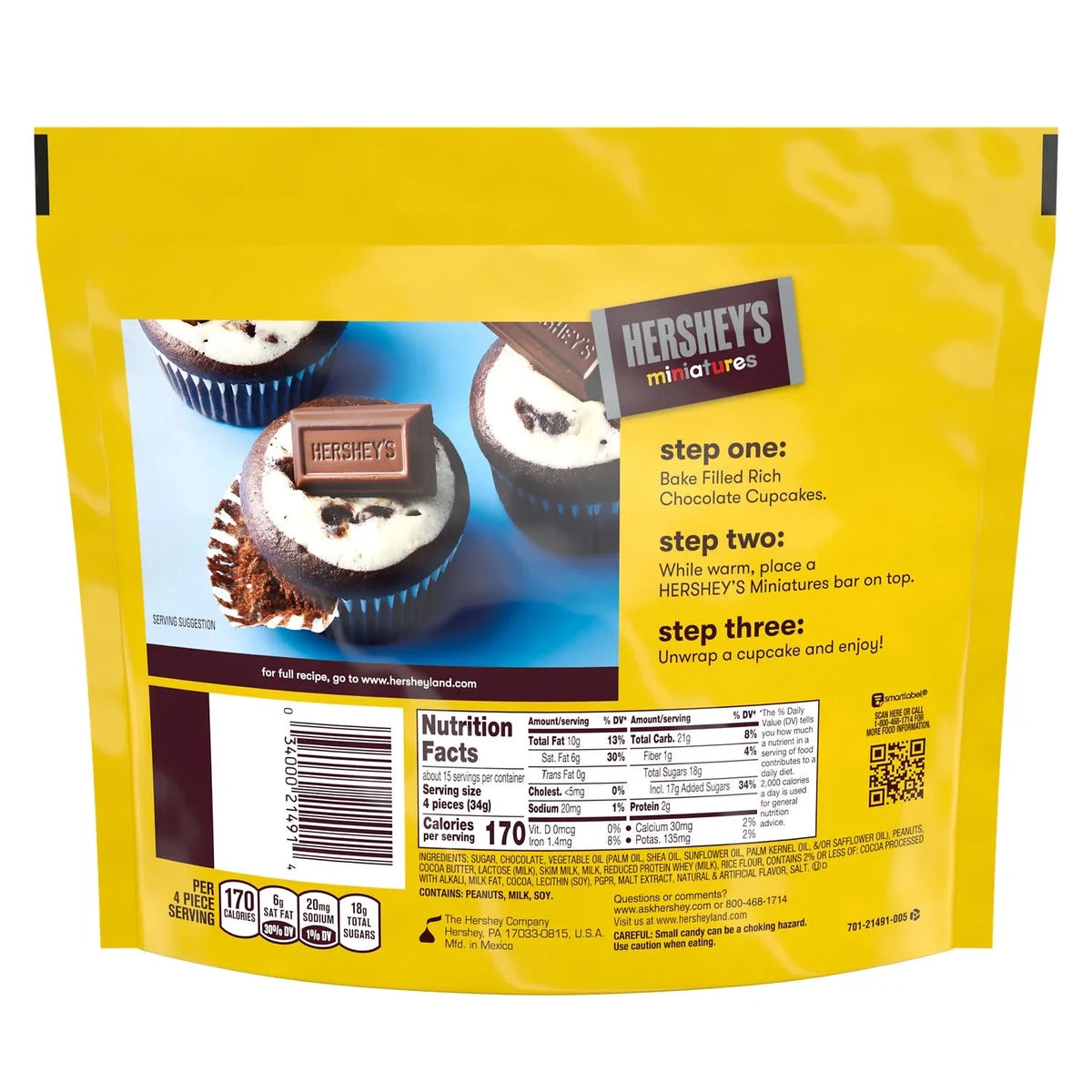 Hersheys Miniatures Assorted Milk And Dark Chocolate Candy Bars 17.6Oz (Pack of 16)