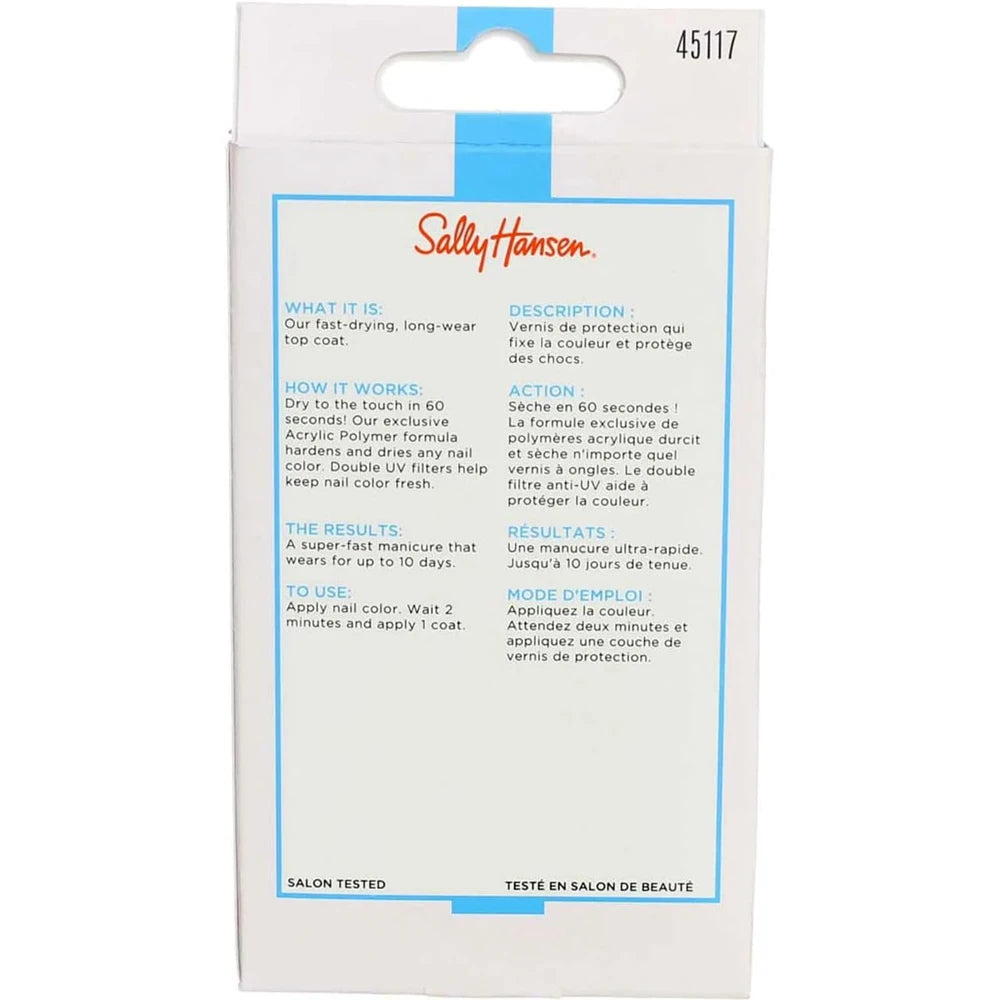 Sally Hansen Nail Treatment 45117 Insta-Dri Anti-Chip Top Coat - 0.45 fl Oz (Pack of 48)