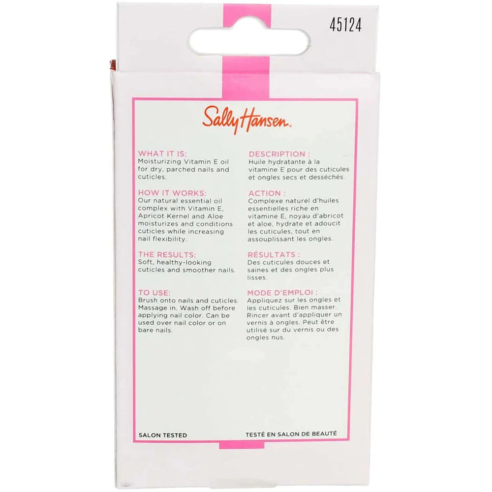 Sally Hansen Nail Treatment 45124 Vitamin E Nail & Cuticle Oil - 0.45 fl Oz (Pack of 48)