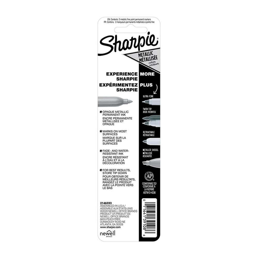 Sharpie Permanent Markers, Fine Point, Metallic, 2 Pack (39108PP) (Pack of 48)