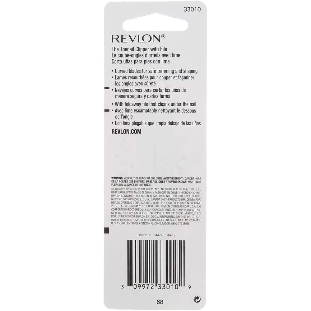 Revlon Toe Nail Clipper, Nail Clipper 0.31 Oz (Pack of 72)