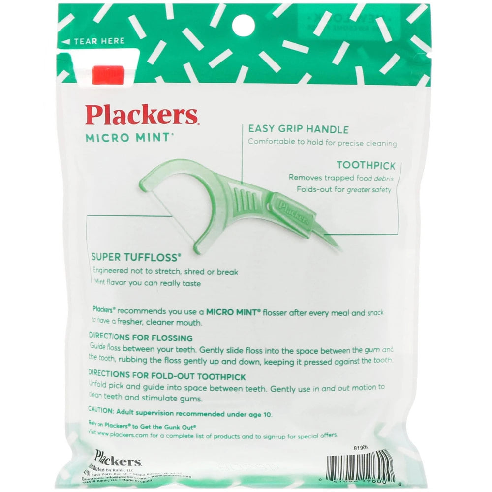 Plackers Micro Mint Freshens Breath, Dental Flossers Mint, 270 Count (B00ENLEGIE) (Pack of 72)