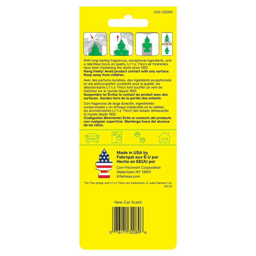 Little Trees Car Air Freshener New Car Scent 3 Ea (Pack of 96)
