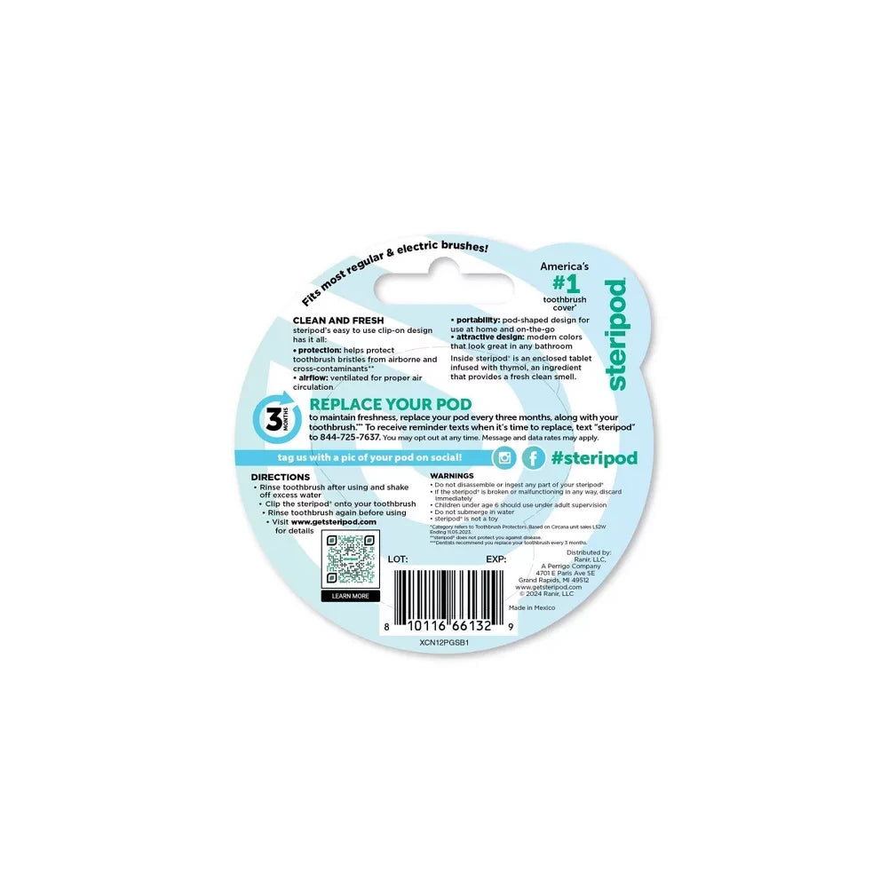 Steripod Toothbrush Cover - Trial Size - 1ct (Pack of 96)