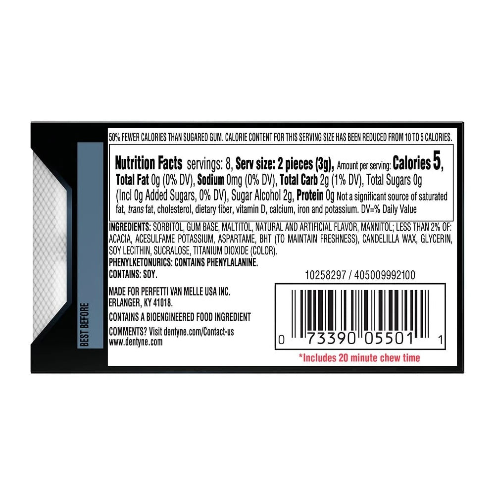 Dentyne Ice Sugar Free Gum, Pepermint, 16 Ct (Pack of 162)