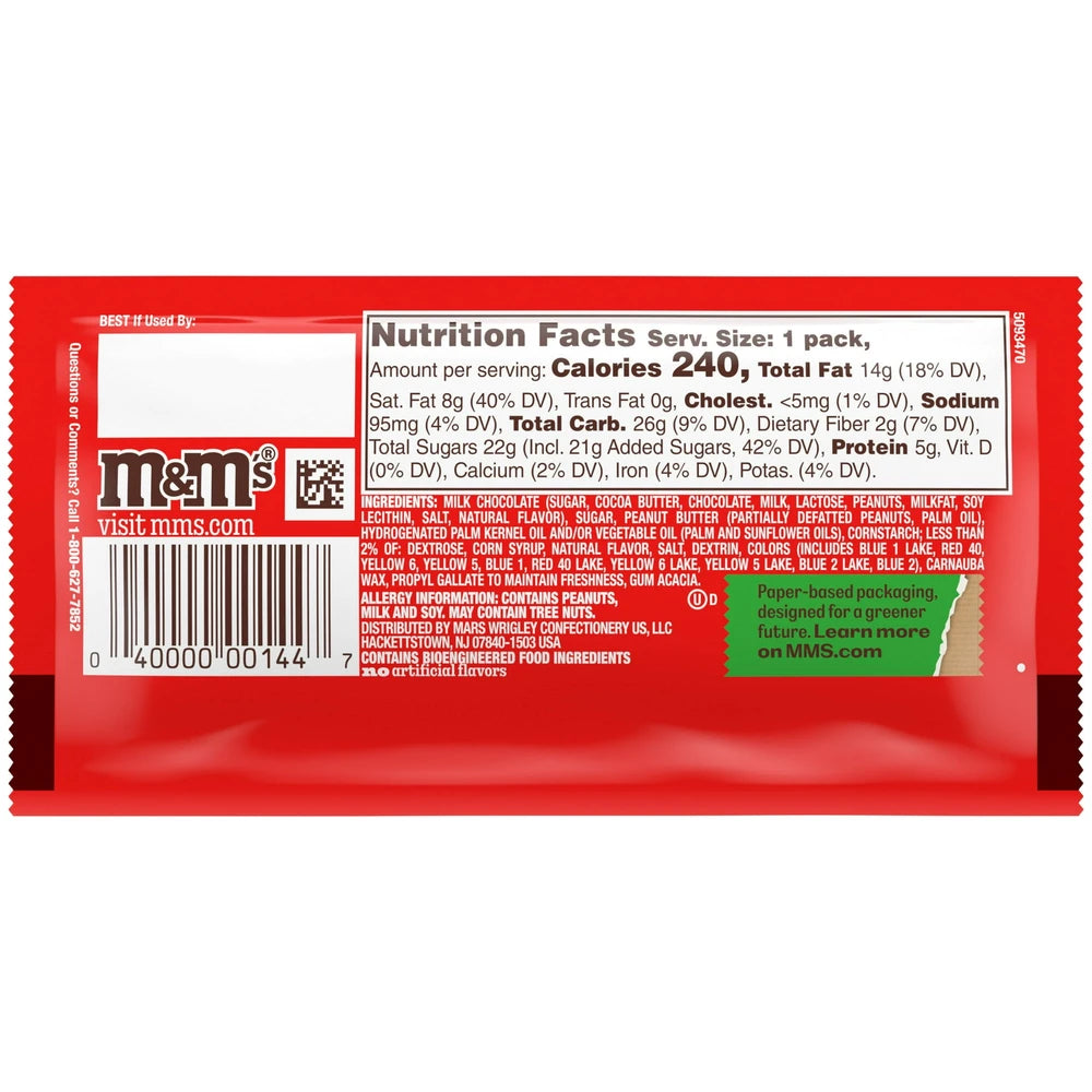 M&M's - Chocolate Candies - Peanut Butter 1.63 Oz (Pack of 288)