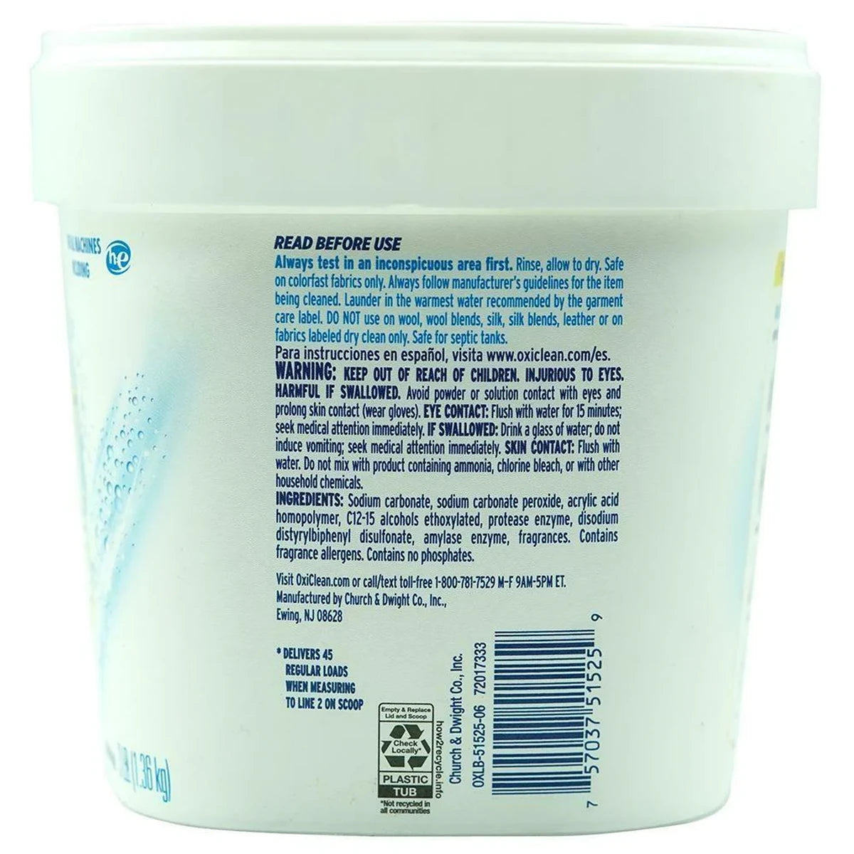 Oxi Clean White Revive Laundry Whitener and Stain Remover Powder 3 Lb 24Oz (Pack of 4)