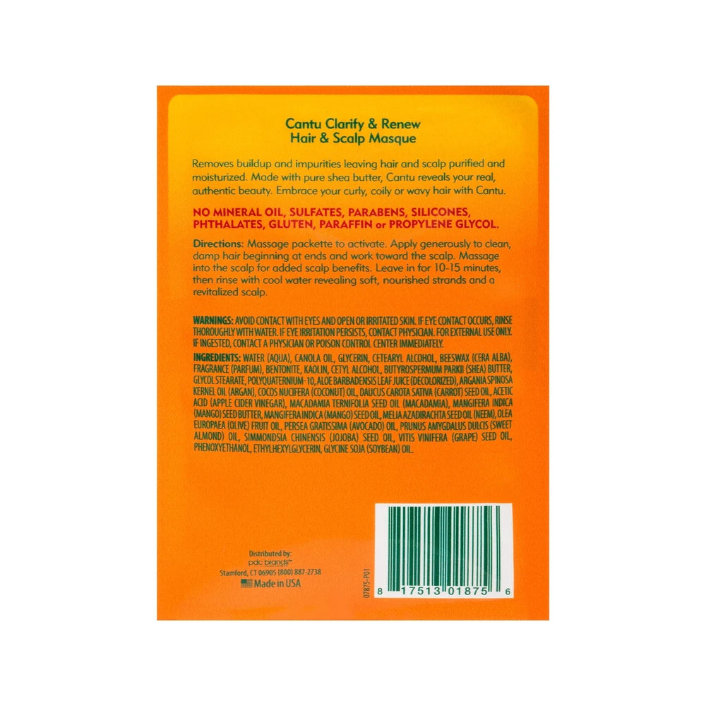 Cantu Shea Butter for Natural Hair Clarify & Renew Hair & Scalp Masque 1.5oz (Pack of 24)