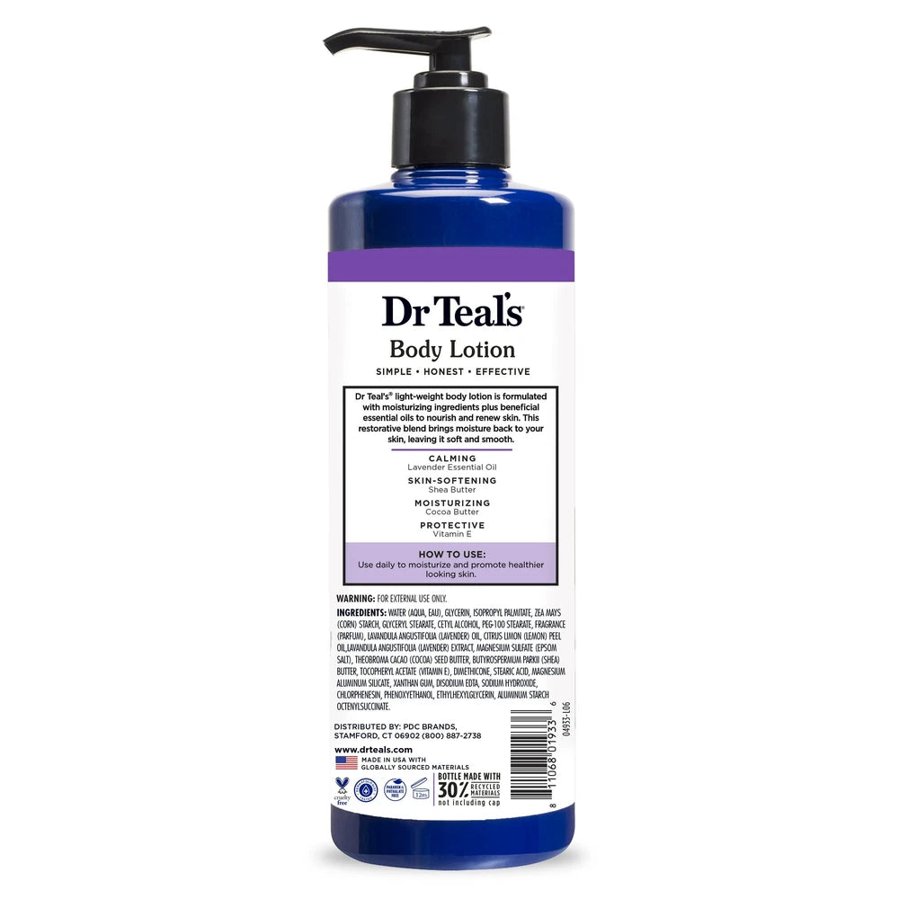 Dr Teal s 24 Hour Moisture Body Lotion with Lavender Essential Oil 18 fl oz (Pack of 12)