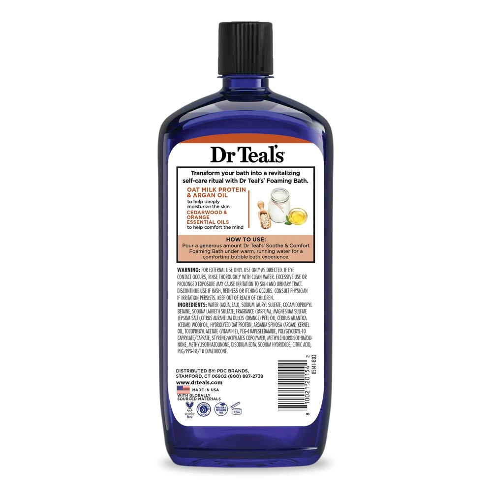 Dr Teal s Soothe & Comfort Foaming Bath with Oat Milk & Argan Oil 34 fl oz (Pack of 12)