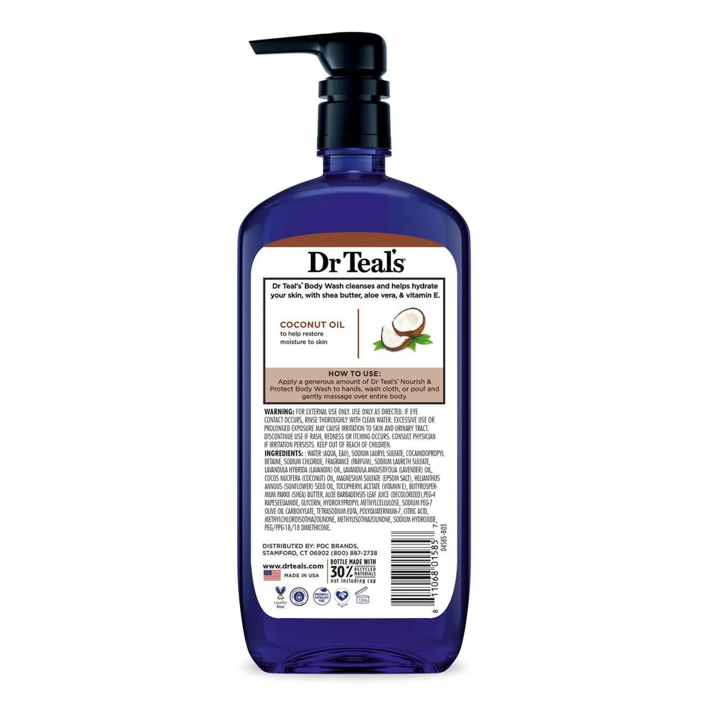 Dr Teal’s Body Wash Nourish & Protect with Coconut Oil 24 fl oz (Pack of 4)