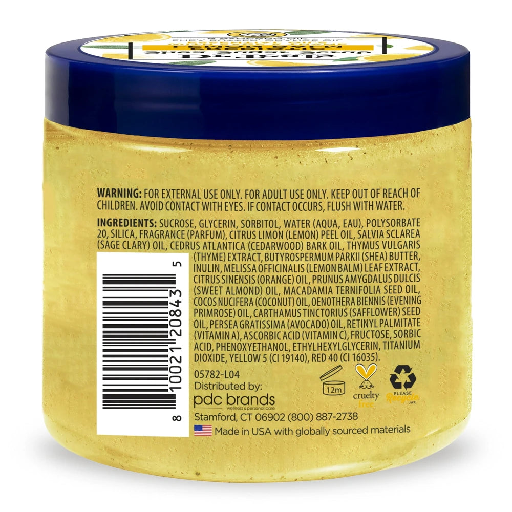 Dr Teal s Shea Sugar Body Scrub with Prebiotic Lemon Balm and Essential Oils 19Oz (Pack of 12)