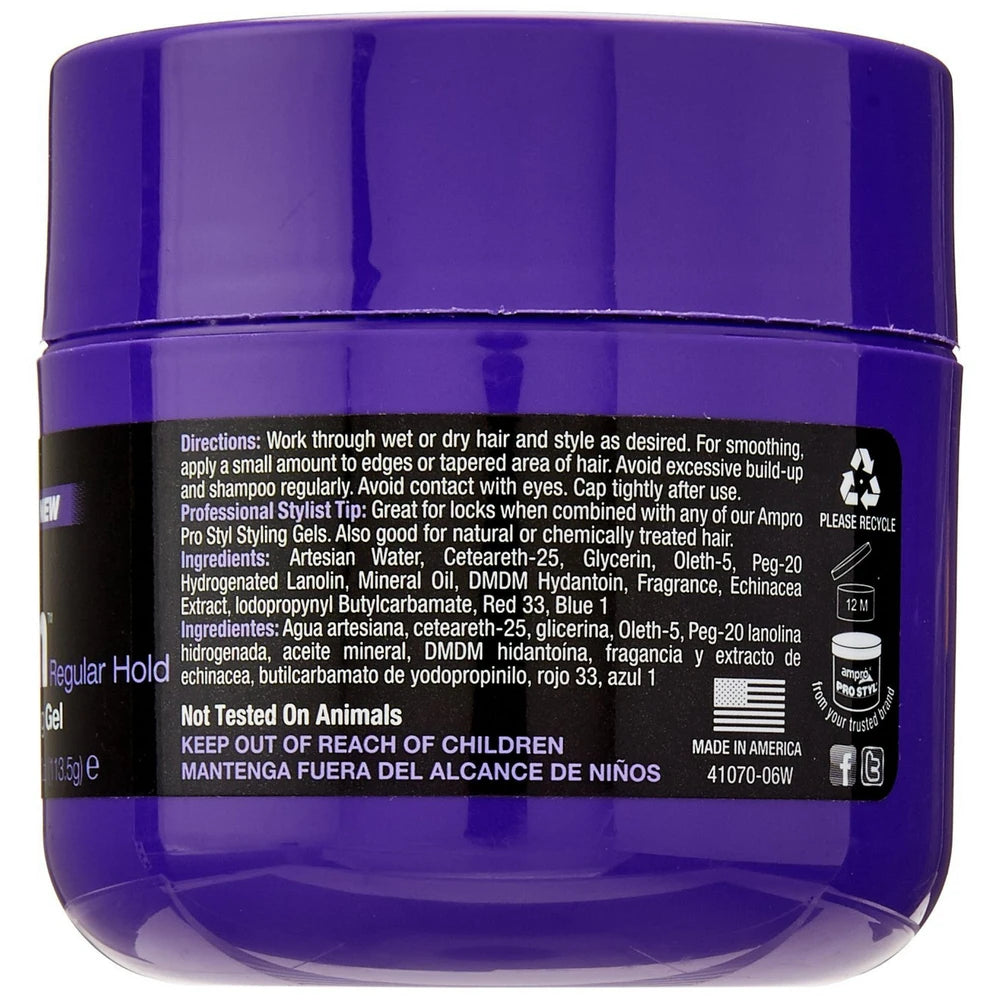 Ampro Shine n Jam® Extra Hold Unisex Conditioning Styling & Braiding Gel 8 oz. 4oz (Pack of 6)