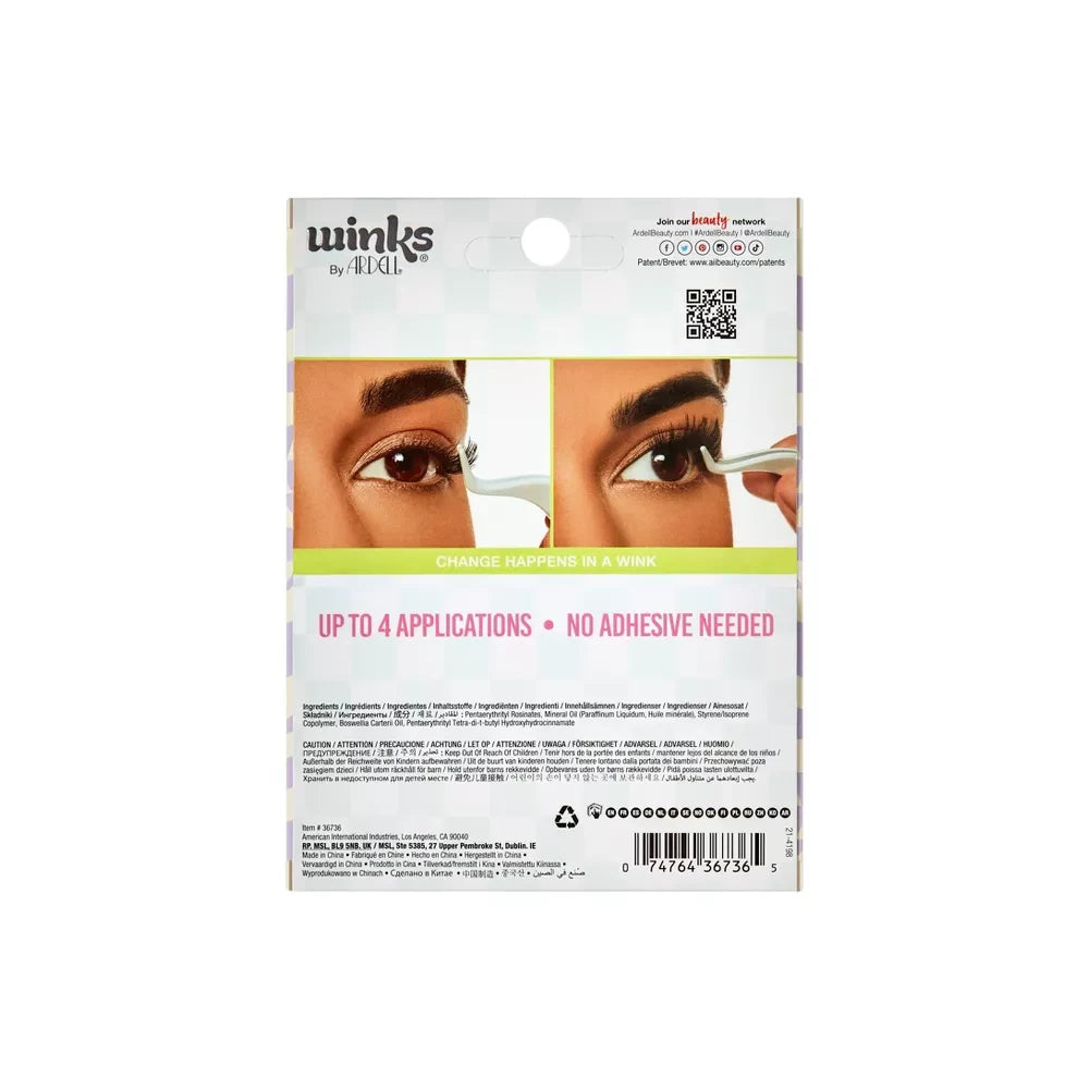 Winks Press On Pre-Glued Underlash Extensions Volume 30 pc with Applicator nan (Pack of 36)