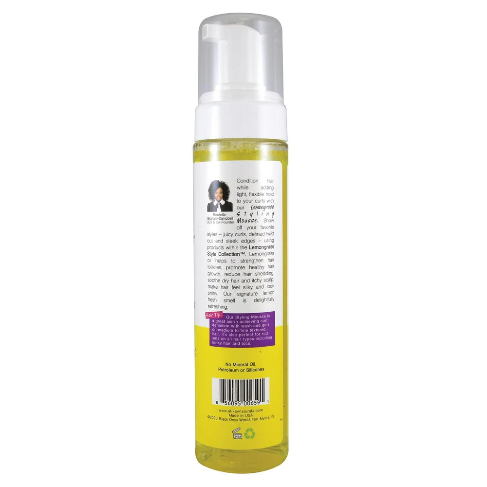 Alikay Naturals Lemongrass Frizz Control Pump Hair Styling Mousse 8 fl oz 8 Fl. Oz (Pack of 12)