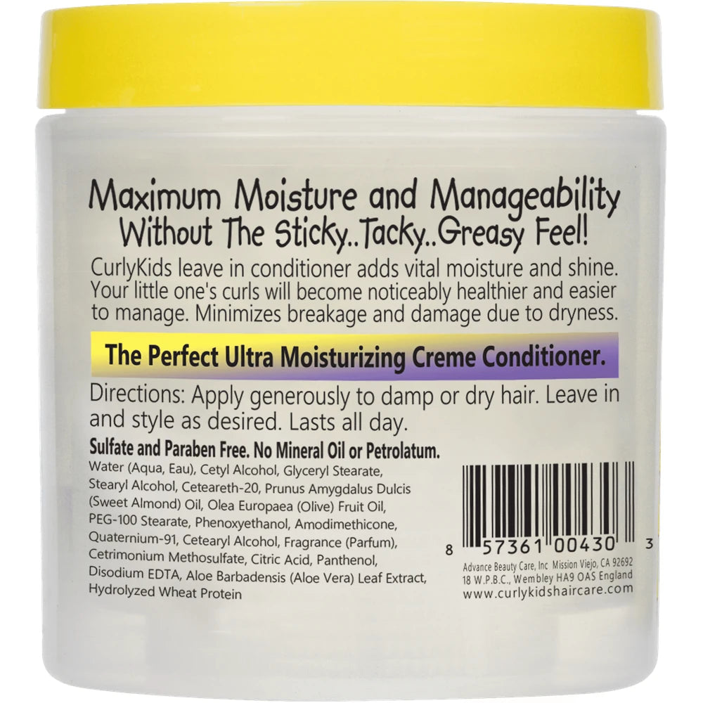Curly Kids Creme Leave-In Conditioner 6 fl oz Cream Moisturizing Jar Unisex 6 Oz (Pack of 6)