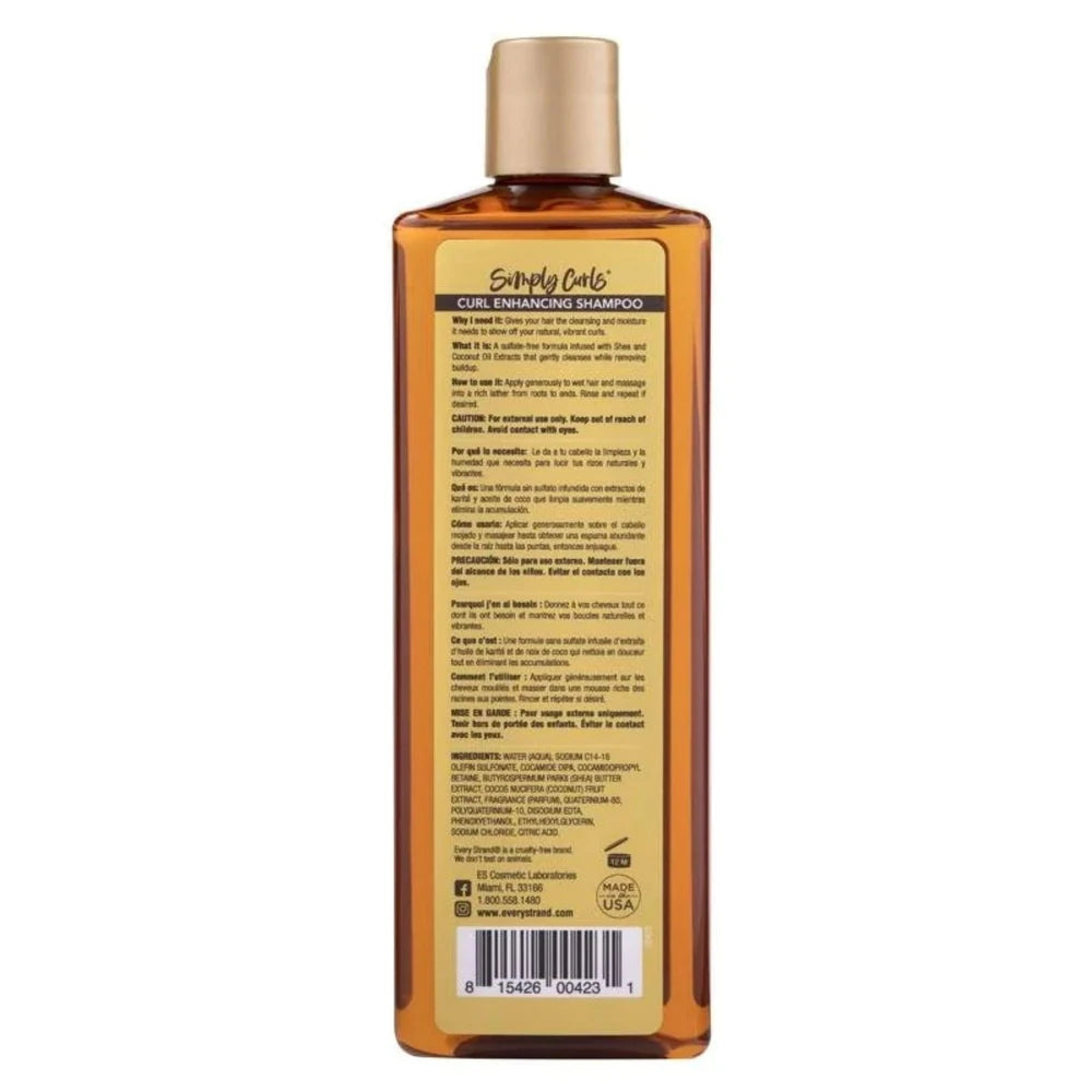 Every Strand Simply Curls Curl Enhancing Shea & Coconut Oil Extracts Shampoo 13. 13.5 Fl. Oz (Pack of 6)