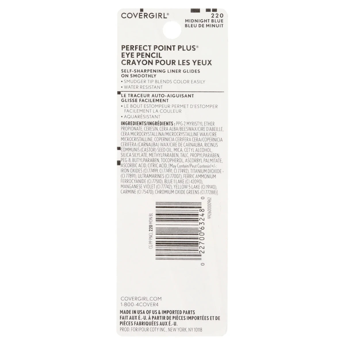 Cover Girl Perfect Point Plus Self Sharpening Eye Pencil Dark Blue #220 0.32Oz(Pack of 72)