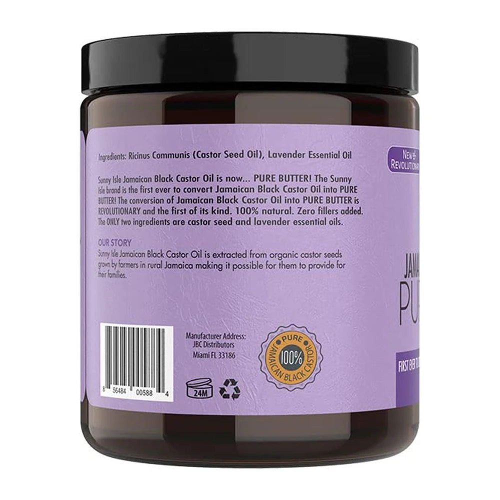 Sunny Isle Jamaican Black Castor Oil Lavender Pure Butter 8 Fl.Oz (Pack of 6)