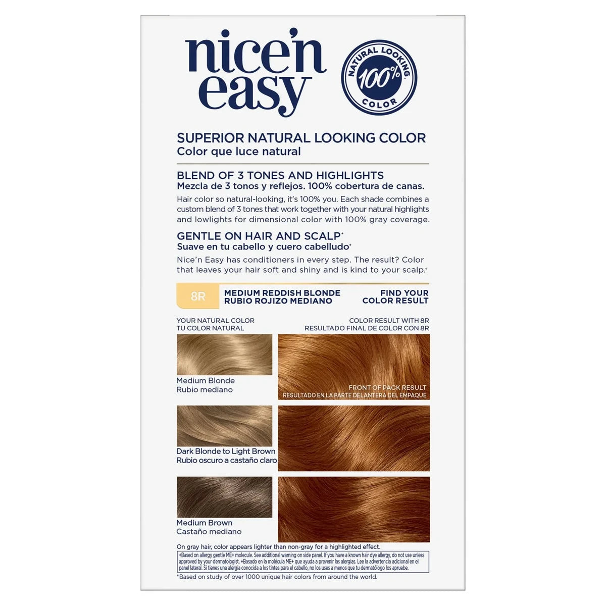 Clairol Nice & Easy Permanent Color 8R Natural Medium Reddish Blonde 8.78Oz (Pack of 12)