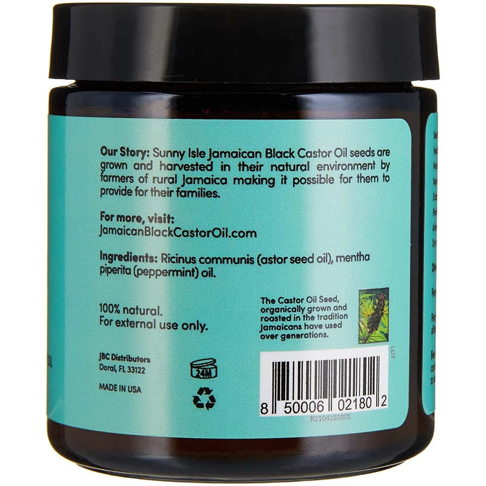 Sunny Isle Jamaican Black Castor Oil Pure Butter infused with Peppermint Oil 4 Oz (Pack of 6)