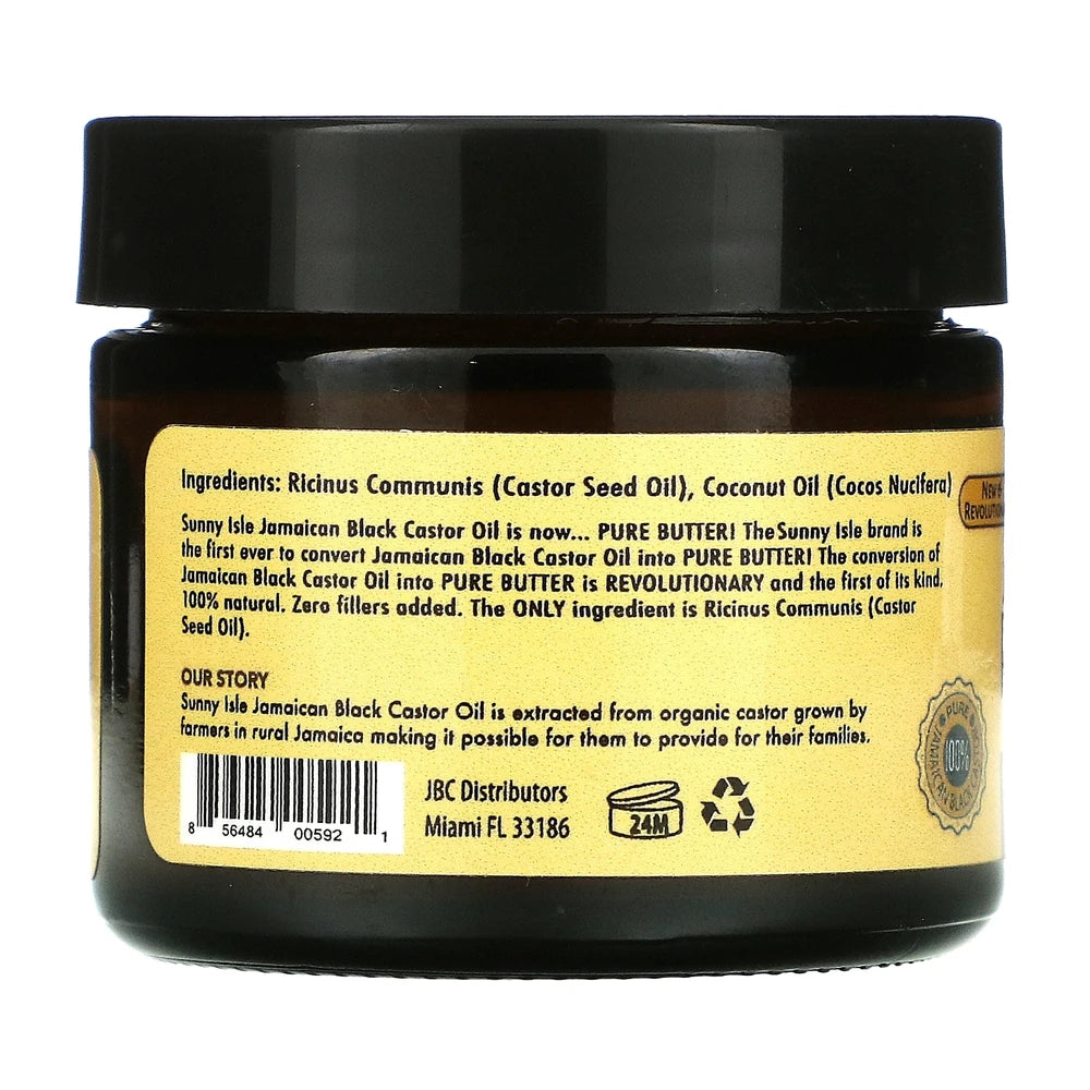 Sunny Isle Jamaican Black Castor Oil, Pure Butter, Coconut, 2 fl oz (Pack of 6)