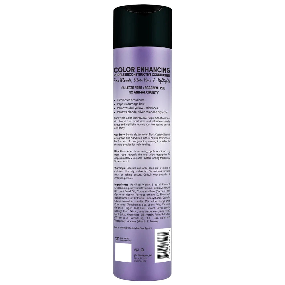 Sunny Isle Color Enhancing Purple Reconstructive Conditioner 10.1oz (Pack of 6)