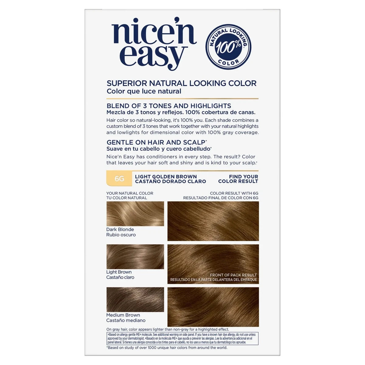 Clairol Nice & Easy Permanent Hair Color 6G Light Golden Brown 6.26Oz (Pack of 12)