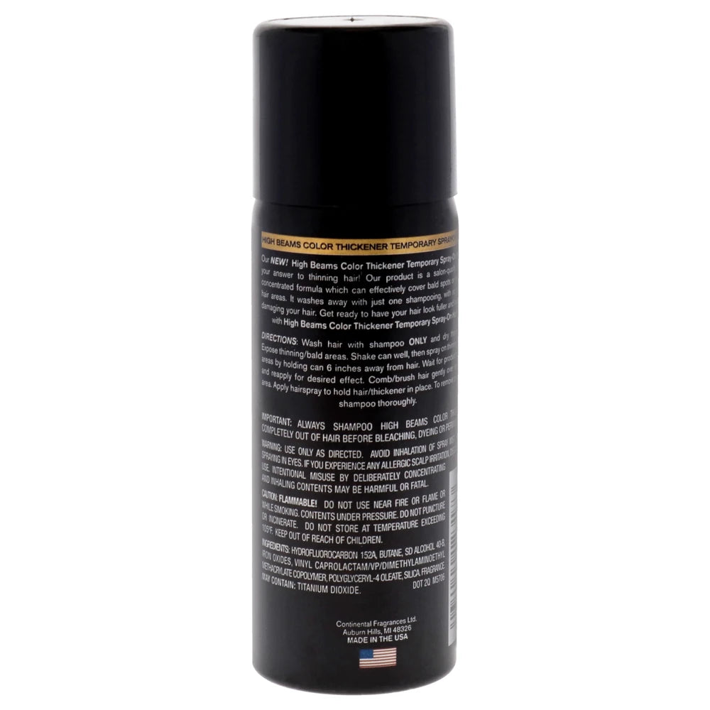Salon Grafix High Beams Color Thickener Temporary Spray - Black 2.7 oz Hair Co (Pack of 6)
